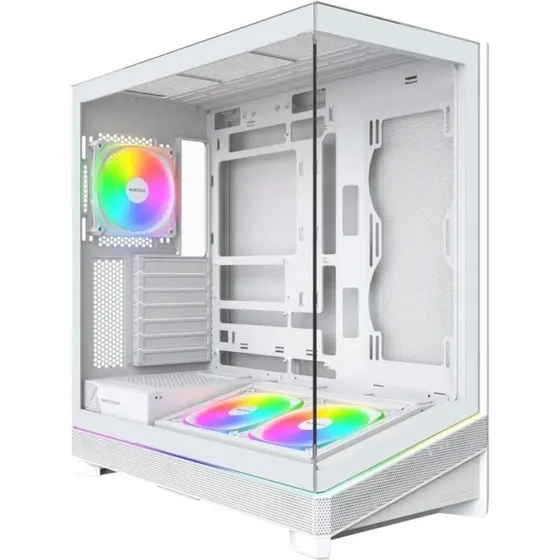 Montech Sky 3 Midi Tower ATX Kabinet - Hvid med ARGB og Glas