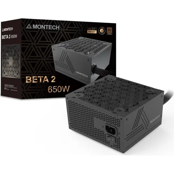 Montech BETA 2 650W 80 PLUS Bronze ATX Strømforsyning - Sort