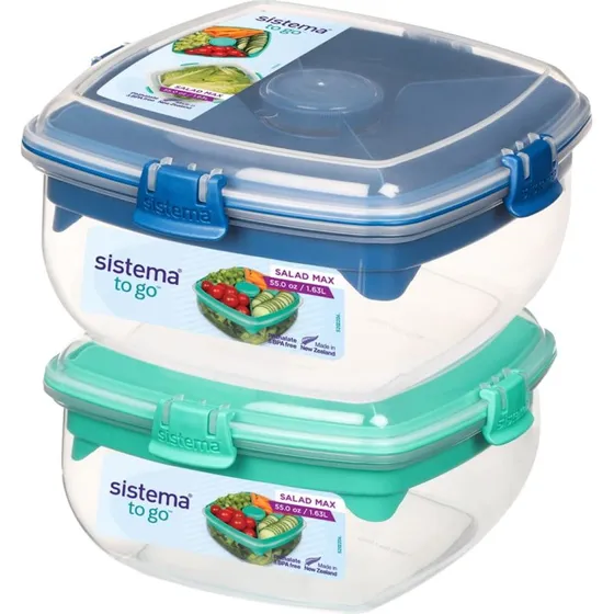 Sistema Salad Max To Go 1,63 L – Assorterede farver