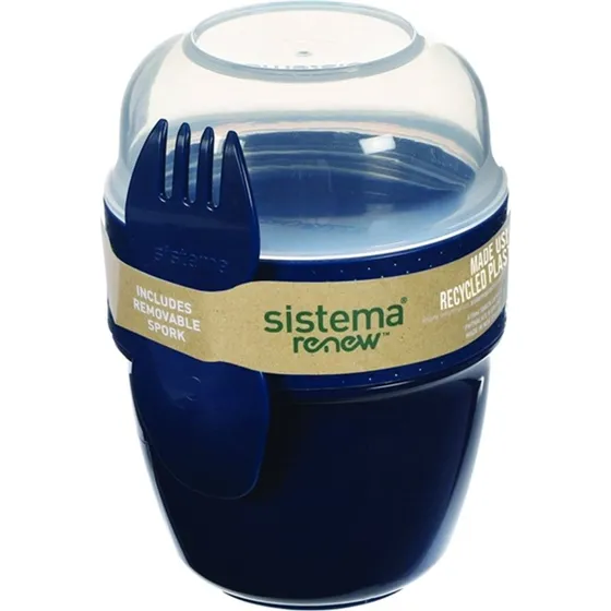 Sistema Renew Snack Capsule 515 ml, 2-rums med ske (ass. farver)