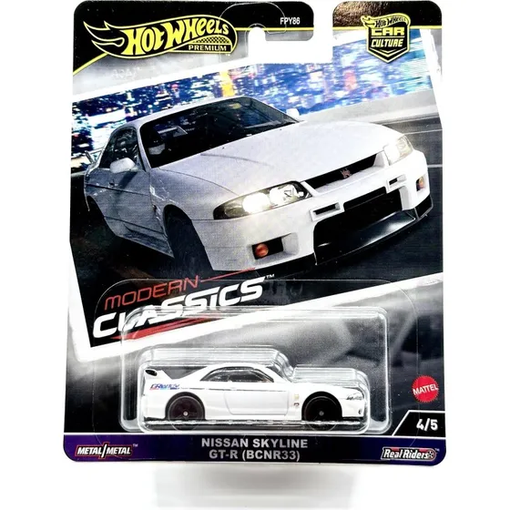 Hot Wheels Nissan Skyline GT-R (BCNR33) 1:64 - Hvid