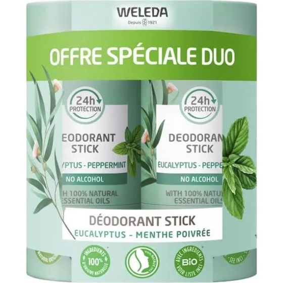 Weleda Deodorant Stick Eucalyptus & Pebermynte 2x50g