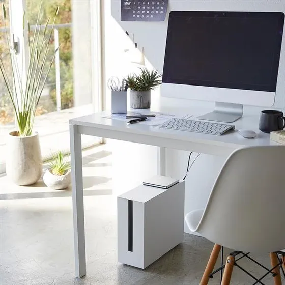 Yamazaki kabelskjuler-boks XL med hjul, hvid