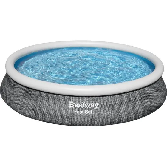 Bestway oppustelig pool grå 9.677 L 457×84 cm