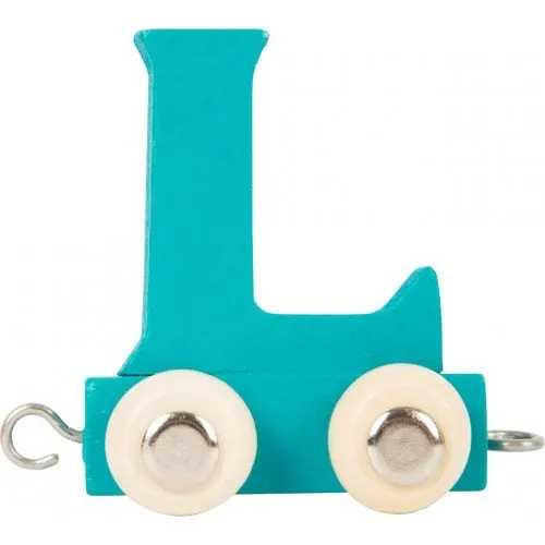 Træ Navnetog L – malet bogstav på hjul