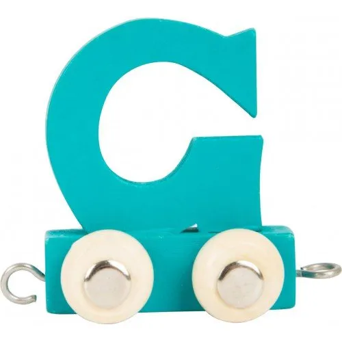 Træ navnetog G – malet bogstav på hjul