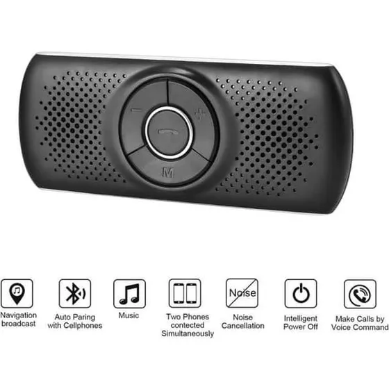 QINGQUE Bluetooth 4.2 Håndfri Bil Kit med Solskærm-Klip