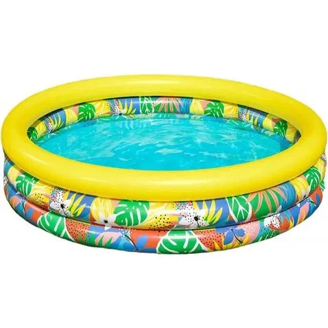 Bestway oppustelig børnepool 168 x 38 cm – tropisk/multifarvet