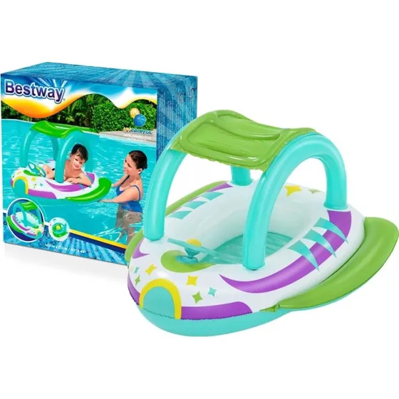 Bestway Oppusteligt rumskib til børn 107 x 112 cm, multifarvet