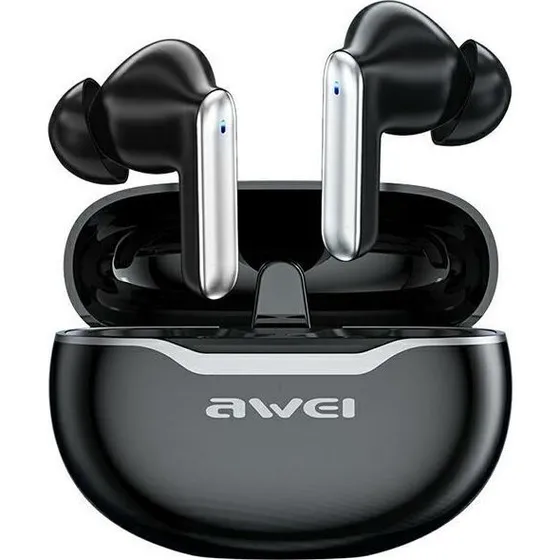 Awei T50 TWS Bluetooth-hovedtelefoner med mikrofon og docking, sort