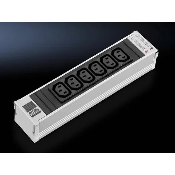 Rittal Strømfordeler DK 7856.080 - 6 x C13, Grå/Sort