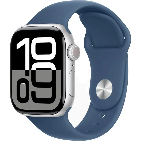 Apple Watch Series 10 GPS 42mm Silver aluminium med Sport Band S/M
