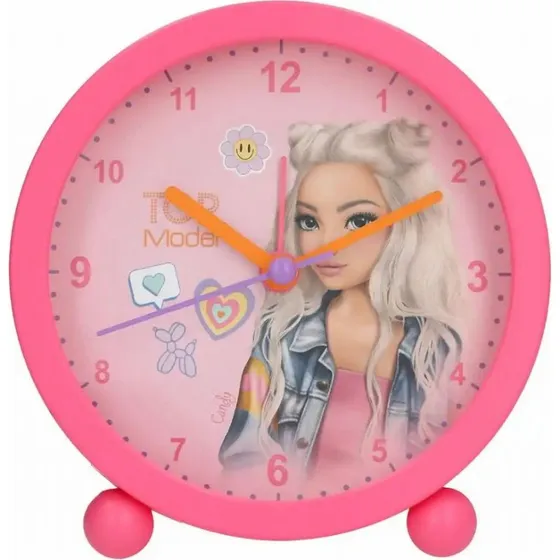 TOPModel Vækkeur med lys og alarm - Bright Pink, 11 cm