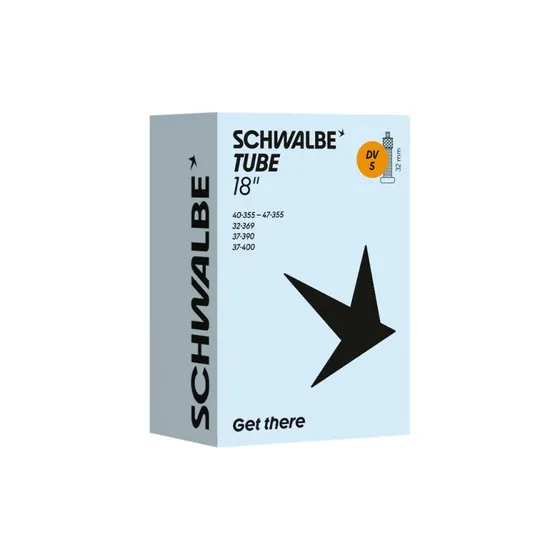 Schwalbe 18" slange 1,25-1,90 (355) med 32mm Dunlop ventil