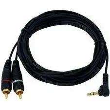 Omnitronic Audiokabel 3,5mm 90° til 2x RCA, 1,5m