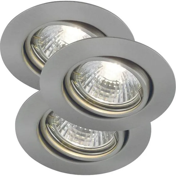 Nordlux Triton indbygningsspot 3-pak, børstet stål
