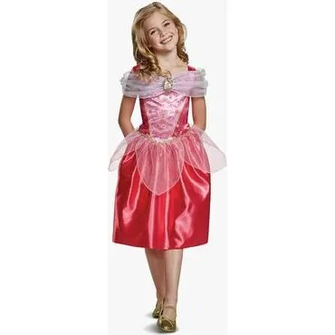 Disney Princess Aurora kostume, pink - 5-6 år