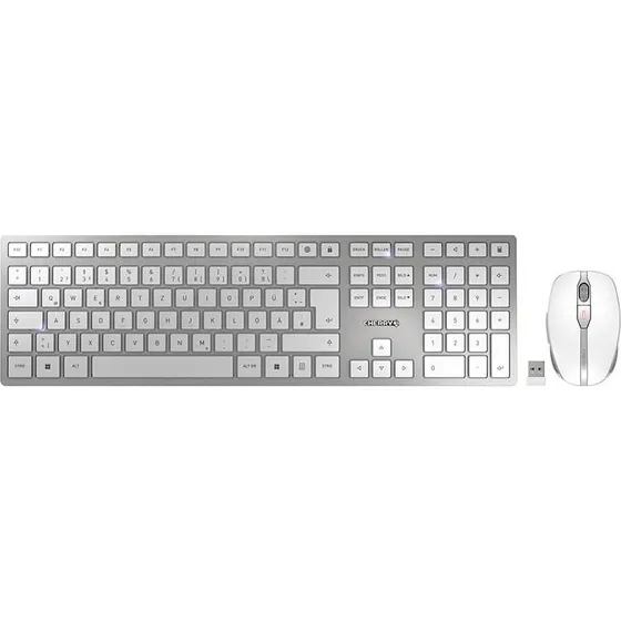CHERRY DW 9100 SLIM Trådløst Tastatur og Mus - Sølv (QWERTZ)