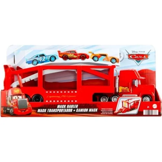 Mattel Disney & Pixar Cars Mack Hauler transportlastbil, 33 cm, plads til 12 biler