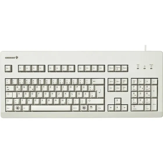 CHERRY G80-3000 Tastatur, USB/PS2, Tysk layout, Lysegrå
