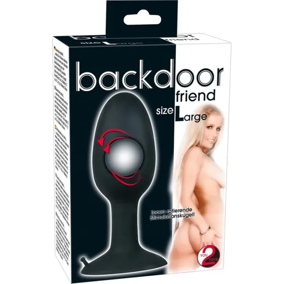 Backdoor Friend Stor Silikone Analprop med Roterende Kugle