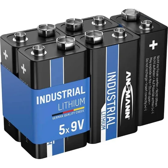 Ansmann 9V Industrielt Lithium Batteri 5-pak