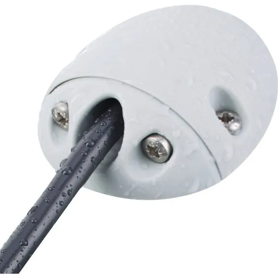 Universal 90° kabelgennemføring, hvid nylon 2–8 mm