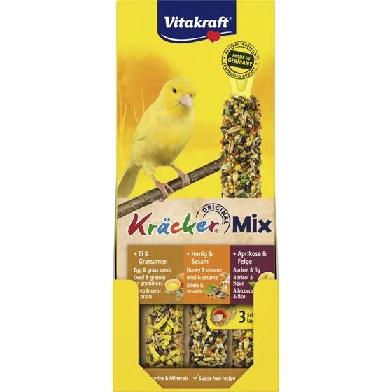 Vitakraft Kräcker® Mix Honning/Græs/Abrikos til kanariefugle