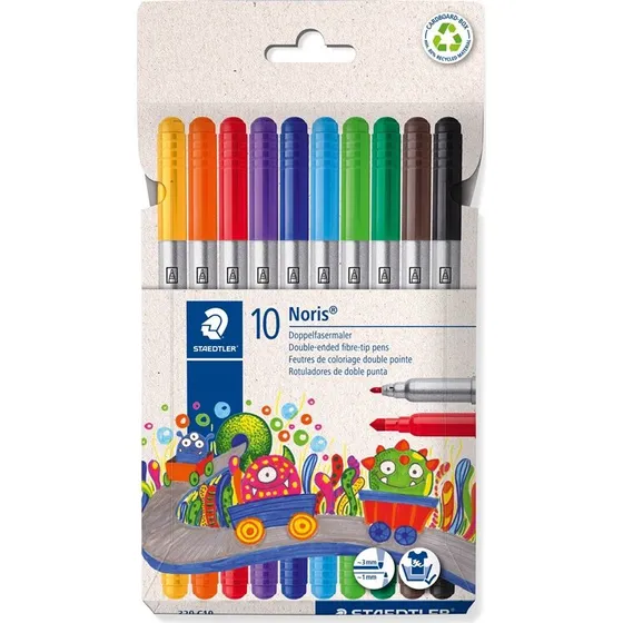 Staedtler Noris Fiberpen Duo 10 stk. med etui