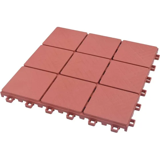 vidaXL Terrasse Flise 10 stk. Rød 30,5 x 30,5 x 2,2 cm