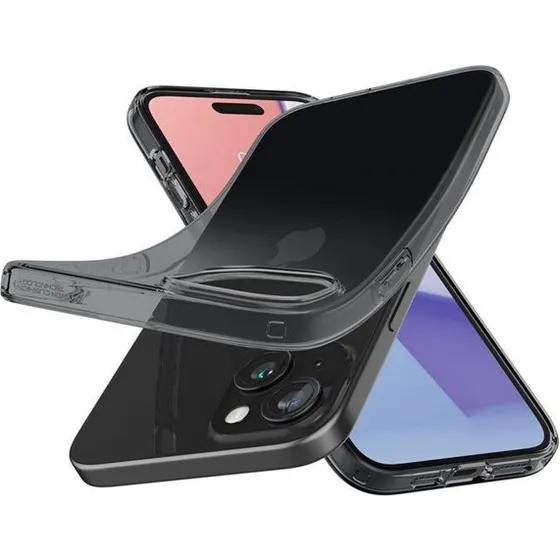 Spigen Crystal Flex Cover til iPhone 15 Plus - Grå-Transparent