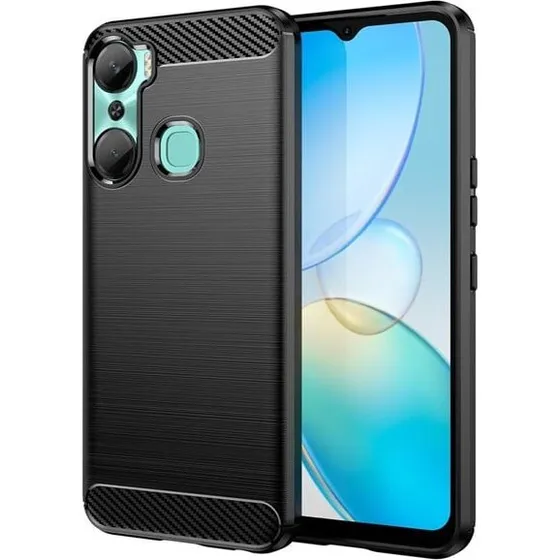 Hurtel Carbon Case til Infinix Hot 12 Pro - Sort