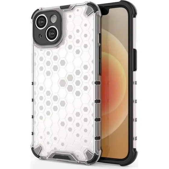 Hurtel Honeycomb Cover til iPhone 14 Plus - Transparent