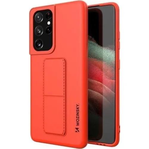 Wozinsky Kickstand Silikonecover til Samsung Galaxy S21 Ultra 5G - Rød