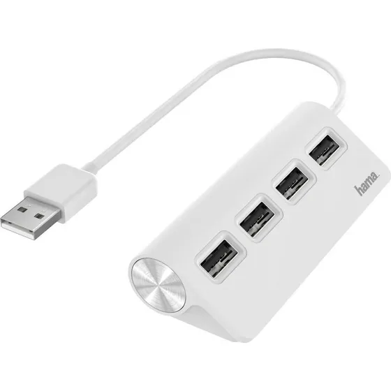 Hama USB-hub 4 porte USB 2.0, hvid