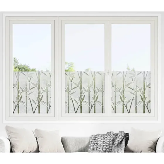 vidaXL Vinduesfolie Bambusmønster Matteret PVC, 4 stk. (60 x 500 cm)