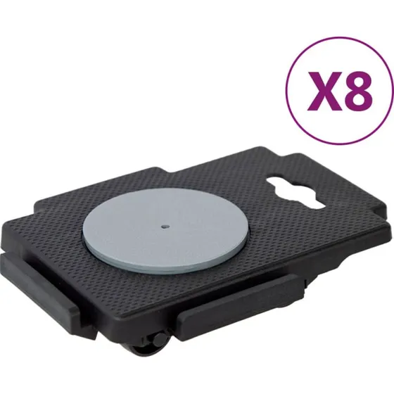 vidaXL Møbelhunde 8 stk. med 8 hjul - Sort (150 kg)