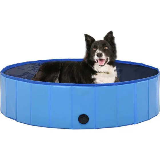 vidaXL foldbart hundebassin 120 x 30 cm, blå