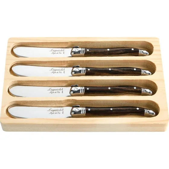 Laguiole Style de Vie Smørknive Premium Line Dark Wood - 4 stk.