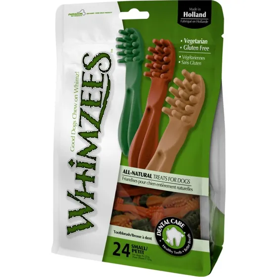 Whimzees Brushzees Tyggeben Tandbørste S - 24 stk.