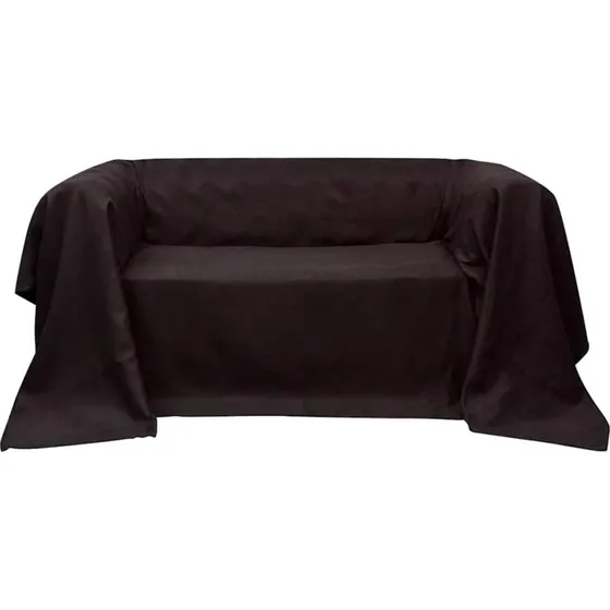 Sofaovertræk i micro-suede, brun, 270 x 350 cm