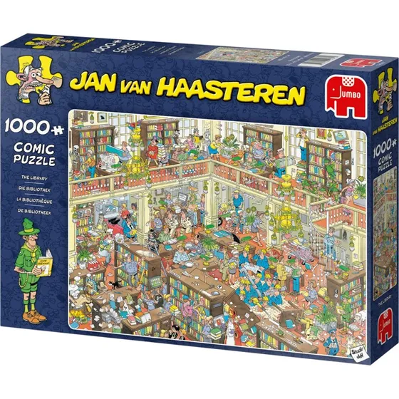 Jan van Haasteren Puslespil - The Library - 1000 brikker