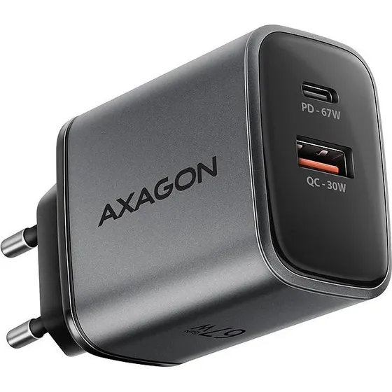 AXAGON ACU-PQ67 67W Vægoplader - Grå/Sort