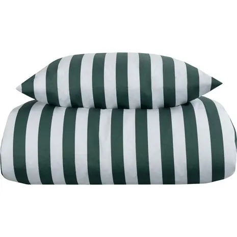 By Night Nordic Stripe sengetøj 150x210 cm, grøn/hvid