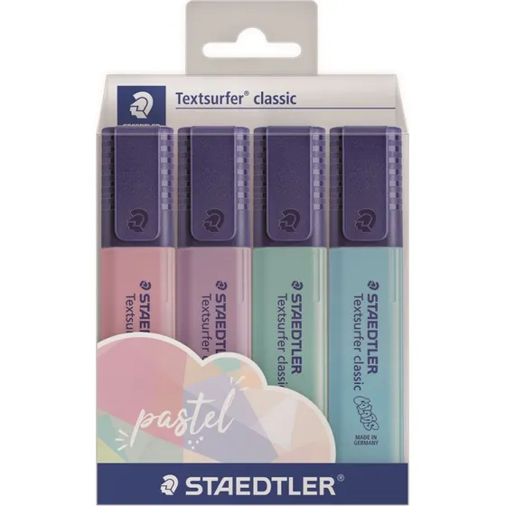 Staedtler Textsurfer Classic Pastel Overstregningspen, 4 stk.