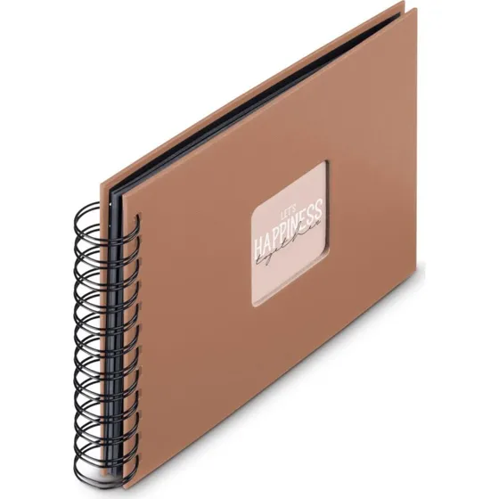 Hama Fine Art Spiral Fotoalbum, 24x17cm, 50 sorte sider, Brun