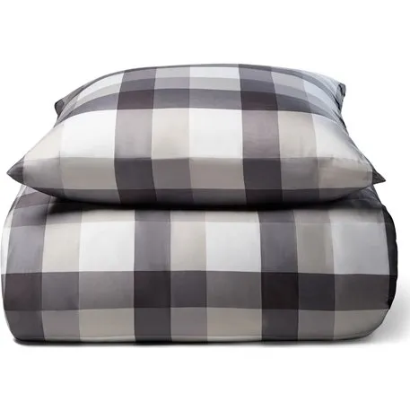 Nature By Borg bambus sengetøj 200x220 - Store grå tern, 300TC