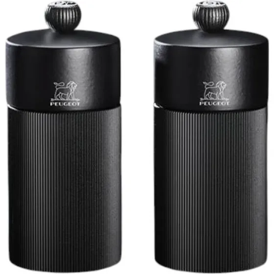 Peugeot Line Duo Salt- og Peberkværnsæt, 12 cm, Mat Sort