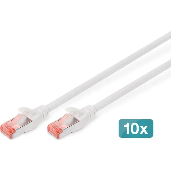 DIGITUS CAT 6 S/FTP Patchkabel - 5 m, Hvid (10 stk.)