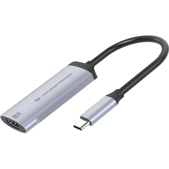 Conceptronic ABBY23G USB-C til HDMI 2.1 Adapter - 8K 60Hz Sølv